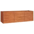 Myheimly Hochbeet, Hochbeet für Garten Balkon Terrasse, Kräuterhochbeet zum Selber Bauen, Gemüsebeet Pflanzkübel aus Metall, Grau Cortenstahl 240 x 80 x 77 cm - Thumbnail 2