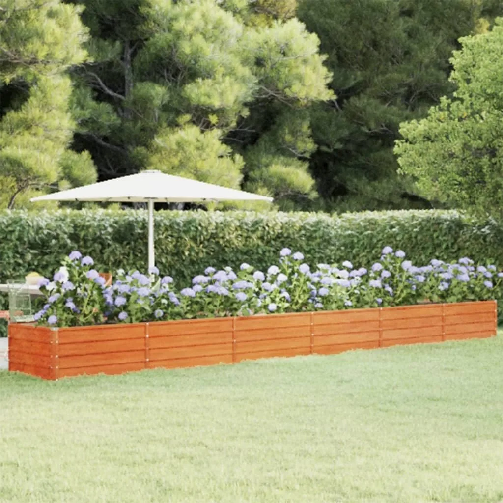 Myheimly Hochbeet, Hochbeet für Garten Balkon Terrasse, Kräuterhochbeet zum Selber Bauen, Gemüsebeet Pflanzkübel aus Metall, Grau Cortenstahl 600 x 80 x 45 cm - Bild 1