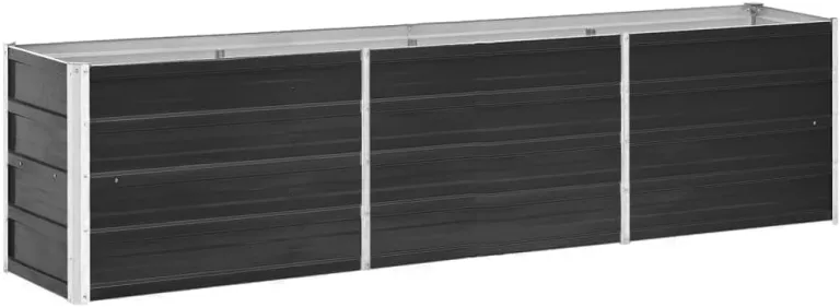 Hochbeet Pflanzkübel Pflanzbeet Gemüsebeet Gartenbeet Frühbeet Blumenkasten Pflanzkasten Garten Verzinkter Stahl Anthrazit 240 x 40 x 45 cm – Bild 2