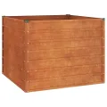 Myheimly Hochbeet, Hochbeet für Garten Balkon Terrasse, Kräuterhochbeet zum Selber Bauen, Gemüsebeet Pflanzkübel aus Metall, Grau Cortenstahl 100 x 100 x 77 cm - Thumbnail 2