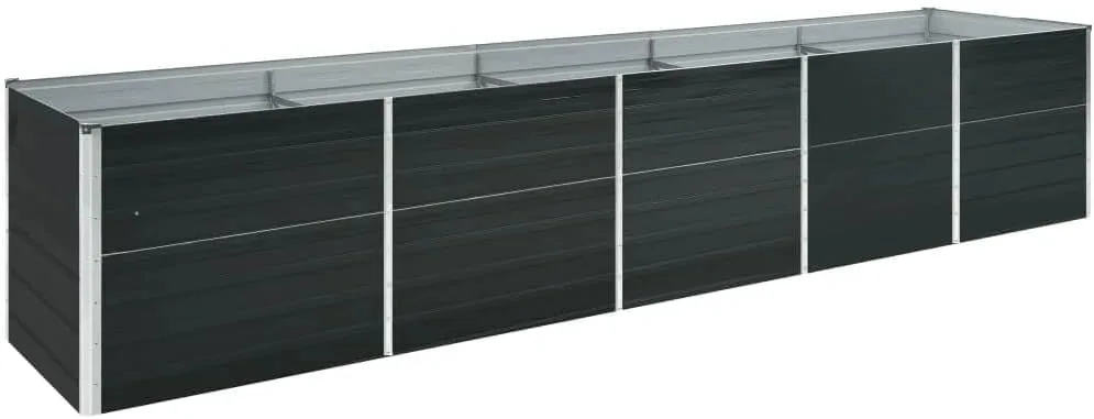 Hochbeet Pflanzkübel Pflanzbeet Gemüsebeet Gartenbeet Frühbeet Blumenkasten Pflanzkasten Garten Verzinkter Stahl Anthrazit 400 x 80 x 77 cm - Bild 1
