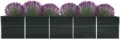 Hochbeet Pflanzkübel Pflanzbeet Gemüsebeet Gartenbeet Frühbeet Blumenkasten Pflanzkasten Garten Verzinkter Stahl Anthrazit 400 x 80 x 77 cm - Thumbnail 3