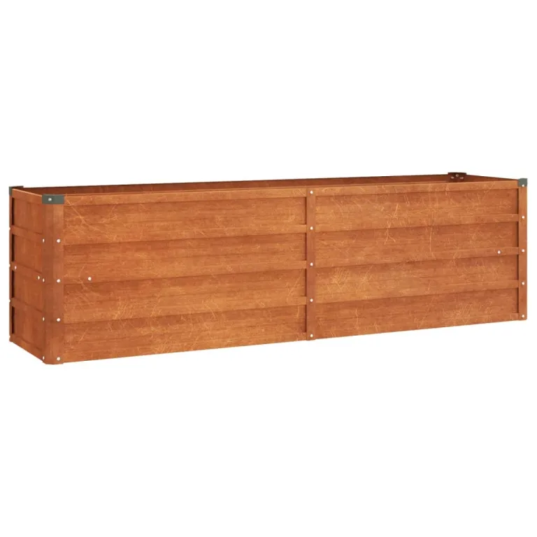 Myheimly Hochbeet, Hochbeet für Garten Balkon Terrasse, Kräuterhochbeet zum Selber Bauen, Gemüsebeet Pflanzkübel aus Metall, Grau Cortenstahl 160 x 40 x 45 cm – Bild 2