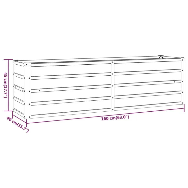 Myheimly Hochbeet, Hochbeet für Garten Balkon Terrasse, Kräuterhochbeet zum Selber Bauen, Gemüsebeet Pflanzkübel aus Metall, Grau Cortenstahl 160 x 40 x 45 cm – Bild 8