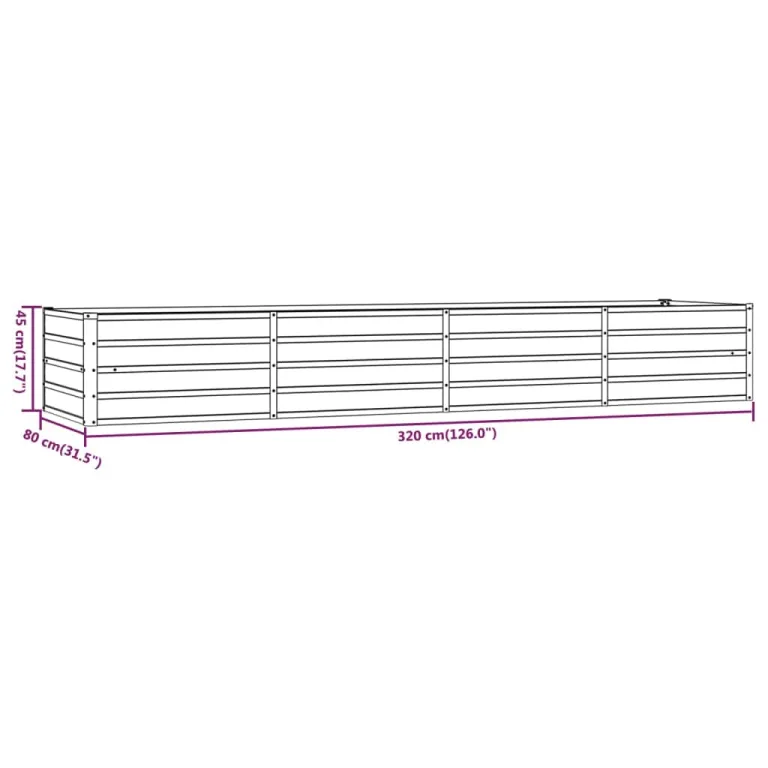 Myheimly Hochbeet, Hochbeet für Garten Balkon Terrasse, Kräuterhochbeet zum Selber Bauen, Gemüsebeet Pflanzkübel aus Metall, Grau Cortenstahl 320 x 80 x 45 cm – Bild 8