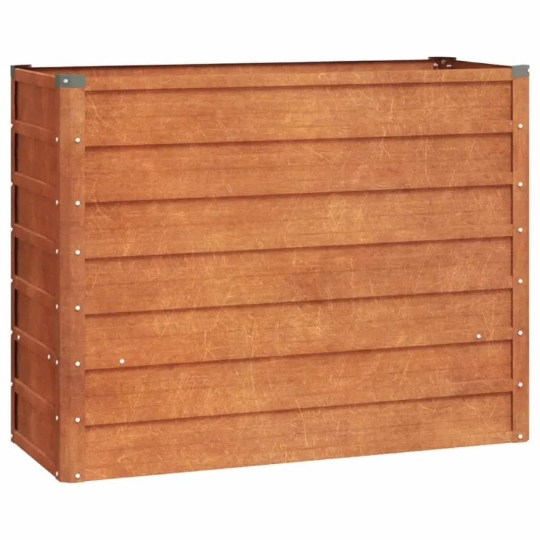 Myheimly Hochbeet, Hochbeet für Garten Balkon Terrasse, Kräuterhochbeet zum Selber Bauen, Gemüsebeet Pflanzkübel aus Metall, Grau Cortenstahl 100 x 40 x 77 cm – Bild 2