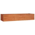 Myheimly Hochbeet, Hochbeet für Garten Balkon Terrasse, Kräuterhochbeet zum Selber Bauen, Gemüsebeet Pflanzkübel aus Metall, Grau Cortenstahl 240 x 80 x 45 cm - Thumbnail 2