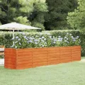 Myheimly Hochbeet, Hochbeet für Garten Balkon Terrasse, Kräuterhochbeet zum Selber Bauen, Gemüsebeet Pflanzkübel aus Metall, Grau Cortenstahl 240 x 80 x 45 cm - Thumbnail 9