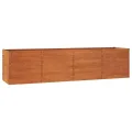 Myheimly Hochbeet, Hochbeet für Garten Balkon Terrasse, Kräuterhochbeet zum Selber Bauen, Gemüsebeet Pflanzkübel aus Metall, Grau Cortenstahl 320 x 80 x 77 cm - Thumbnail 2