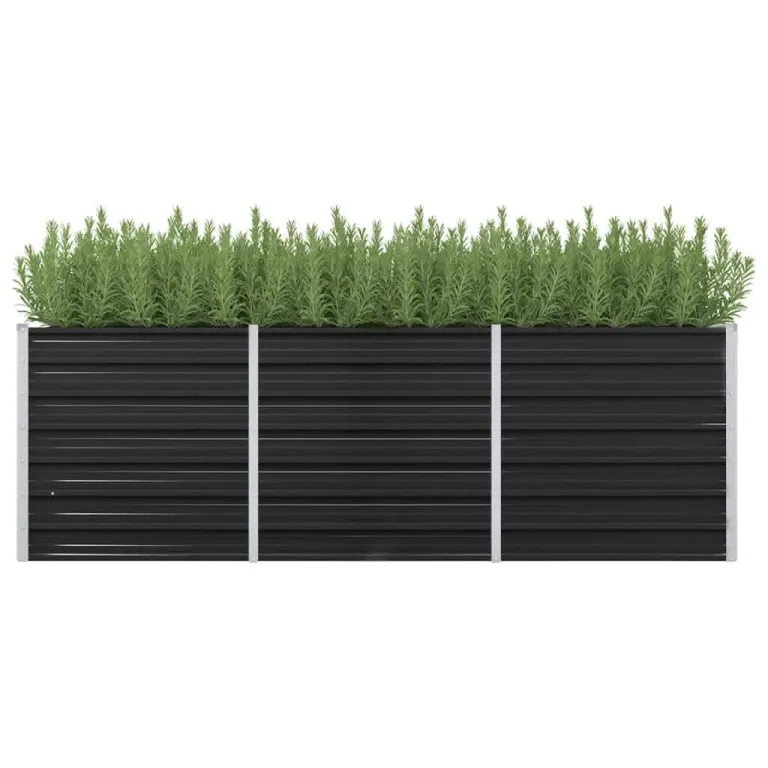 Myheimly Hochbeet Pflanzkübel Pflanzbeet Gemüsebeet Gartenbeet Frühbeet Blumenkasten Pflanzkasten Garten Verzinkter Stahl Anthrazit 160 x 40 x 77 cm – Bild 9