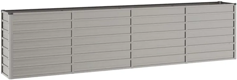 Hochbeet, Hochbeet für Garten Balkon Terrasse, Kräuterhochbeet zum Selber Bauen, Gemüsebeet Pflanzkübel aus Metall, Grau Cortenstahl 320 x 40 x 77 cm – Bild 4