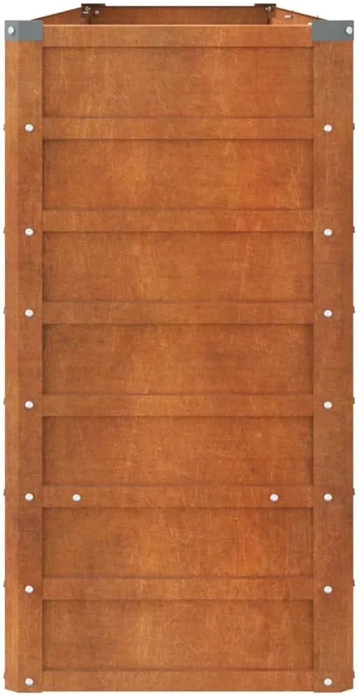 Hochbeet, Hochbeet für Garten Balkon Terrasse, Kräuterhochbeet zum Selber Bauen, Gemüsebeet Pflanzkübel aus Metall, Grau Cortenstahl 320 x 40 x 77 cm – Bild 6