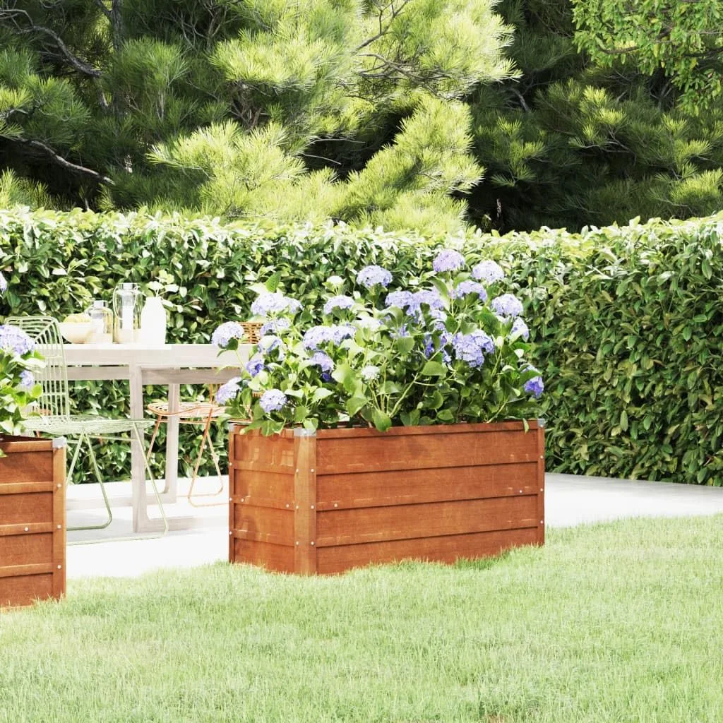 Myheimly Hochbeet, Hochbeet für Garten Balkon Terrasse, Kräuterhochbeet zum Selber Bauen, Gemüsebeet Pflanzkübel aus Metall, Grau Cortenstahl 100 x 40 x 45 cm - Bild 1