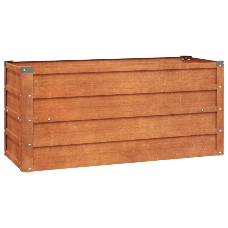 Myheimly Hochbeet, Hochbeet für Garten Balkon Terrasse, Kräuterhochbeet zum Selber Bauen, Gemüsebeet Pflanzkübel aus Metall, Grau Cortenstahl 100 x 40 x 45 cm – Bild 2