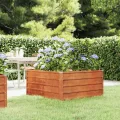 Myheimly Hochbeet, Hochbeet für Garten Balkon Terrasse, Kräuterhochbeet zum Selber Bauen, Gemüsebeet Pflanzkübel aus Metall, Grau Cortenstahl 100 x 40 x 45 cm - Thumbnail 10