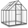 IKAYAA Gewächshaus mit Fundamentrahmen Gewächshaus Aluminium für den Garten Treibhaus Gartenhaus Winterfest Aufzucht Tomatenhaus Frühbeet und Pflanzenhaus-Anthrazit-169 x 169 x 202 cm - Thumbnail 2