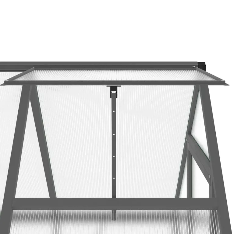 IKAYAA Gewächshaus mit Fundamentrahmen Gewächshaus Aluminium für den Garten Treibhaus Gartenhaus Winterfest Aufzucht Tomatenhaus Frühbeet und Pflanzenhaus-Anthrazit-169 x 114 x 195 cm – Bild 9