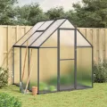 IKAYAA Gewächshaus mit Fundamentrahmen Gewächshaus Aluminium für den Garten Treibhaus Gartenhaus Winterfest Aufzucht Tomatenhaus Frühbeet und Pflanzenhaus-Anthrazit-169 x 169 x 195 cm - Thumbnail 1
