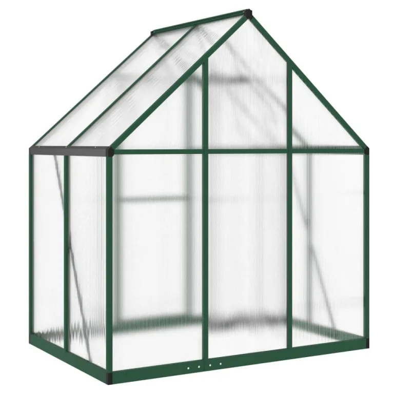 IKAYAA Gewächshaus mit Fundamentrahmen Gewächshaus Aluminium für den Garten Treibhaus Gartenhaus Winterfest Aufzucht Tomatenhaus Frühbeet und Pflanzenhaus-Grün-169 x 114 x 195 cm – Bild 5