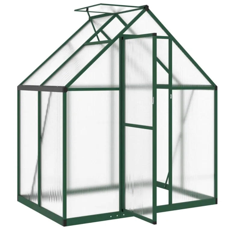 IKAYAA Gewächshaus mit Fundamentrahmen Gewächshaus Aluminium für den Garten Treibhaus Gartenhaus Winterfest Aufzucht Tomatenhaus Frühbeet und Pflanzenhaus-Grün-169 x 114 x 195 cm – Bild 6