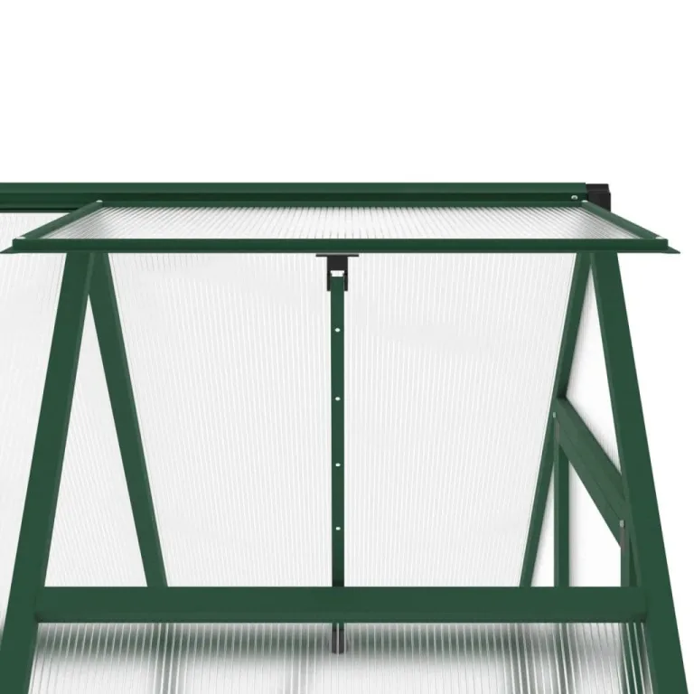 IKAYAA Gewächshaus mit Fundamentrahmen Gewächshaus Aluminium für den Garten Treibhaus Gartenhaus Winterfest Aufzucht Tomatenhaus Frühbeet und Pflanzenhaus-Grün-169 x 114 x 195 cm – Bild 9