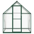 IKAYAA Gewächshaus mit Fundamentrahmen Gewächshaus Aluminium für den Garten Treibhaus Gartenhaus Winterfest Aufzucht Tomatenhaus Frühbeet und Pflanzenhaus-Grün-169 x 114 x 195 cm - Thumbnail 3