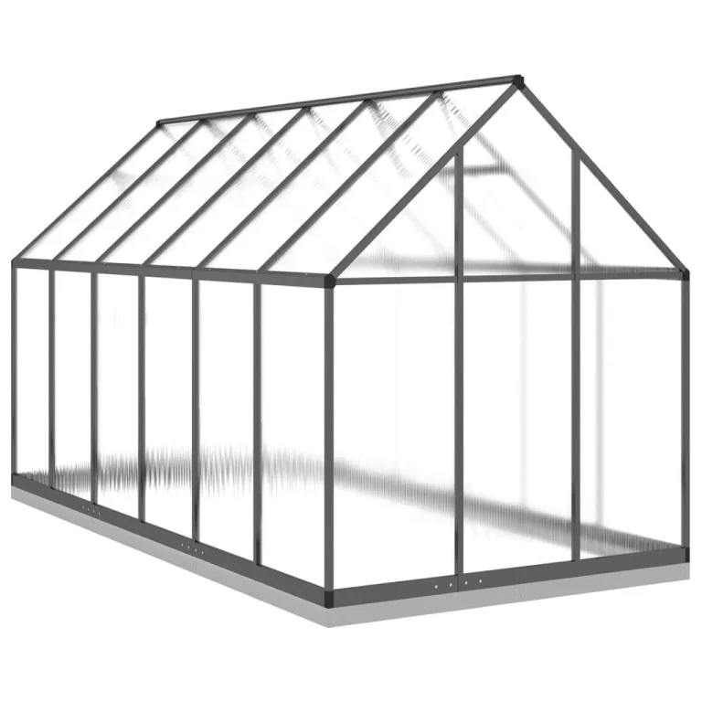 IKAYAA Gewächshaus mit Fundamentrahmen Gewächshaus Aluminium für den Garten Treibhaus Gartenhaus Winterfest Aufzucht Tomatenhaus Frühbeet und Pflanzenhaus-Anthrazit-334 x 169 x 202 cm – Bild 5