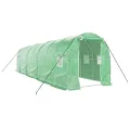 IKAYAA Folientunnel Gewächshaus 8 x 2 x 2 m Foliengewächshaus Gewächshaus Tomatengewächshaus Treibhaus Folientunnel, Fenster mit Insektenschutz, für Tomaten Grün - Thumbnail 2