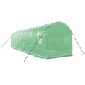 IKAYAA Folientunnel Gewächshaus 8 x 2 x 2 m Foliengewächshaus Gewächshaus Tomatengewächshaus Treibhaus Folientunnel, Fenster mit Insektenschutz, für Tomaten Grün - Thumbnail 6