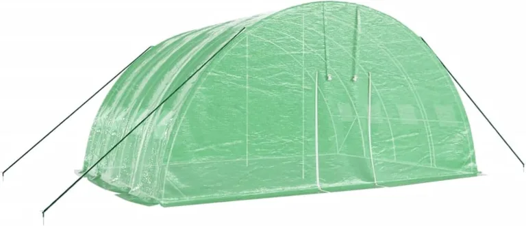IKAYAA Folientunnel Gewächshaus 10 x 4 x 2 m Foliengewächshaus Gewächshaus Tomatengewächshaus Treibhaus Folientunnel, Fenster mit Insektenschutz, für Tomaten Grün – Bild 3