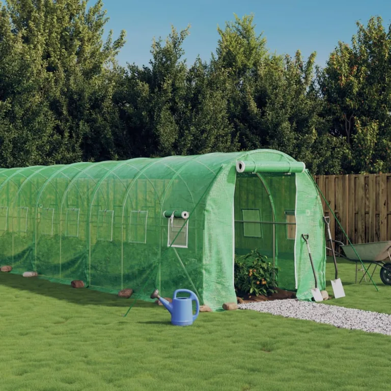 IKAYAA Folientunnel Gewächshaus 6 x 4 x 2 m Foliengewächshaus Gewächshaus Tomatengewächshaus Treibhaus Folientunnel, Fenster mit Insektenschutz, für Tomaten Weiß – Bild 10