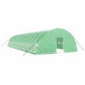 IKAYAA Folientunnel Gewächshaus 16 x 6 x 2.85 m Foliengewächshaus Gewächshaus Tomatengewächshaus Treibhaus Folientunnel, Fenster mit Insektenschutz, für Tomaten Grün - Thumbnail 2