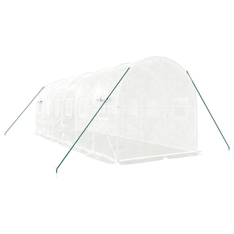 IKAYAA Folientunnel Gewächshaus 6 x 2 x 2 m Foliengewächshaus Gewächshaus Tomatengewächshaus Treibhaus Folientunnel, Fenster mit Insektenschutz, für Tomaten Weiß – Bild 6