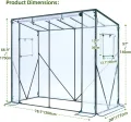 Ohuhu Tomaten Gewächshaus Foliengewächshaus mit PVC-Abdeckung und Fernster, Begehbarer Gewächshaus 200x77x170 cm Gewächshaus Klein Winterfest Tomatenhaus für Optimales Pflanzenwachstum - Thumbnail 4