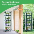 Ohuhu Balkon Gewächshaus klein Premium Foliengewächshaus mit Verriegelungsräder, Folien Treibhaus mit 4 Ebenen Anzuchthaus Treibhaus Platzsparend Frühbeet für Garten 41x33x132 cm Transparent - Thumbnail 3