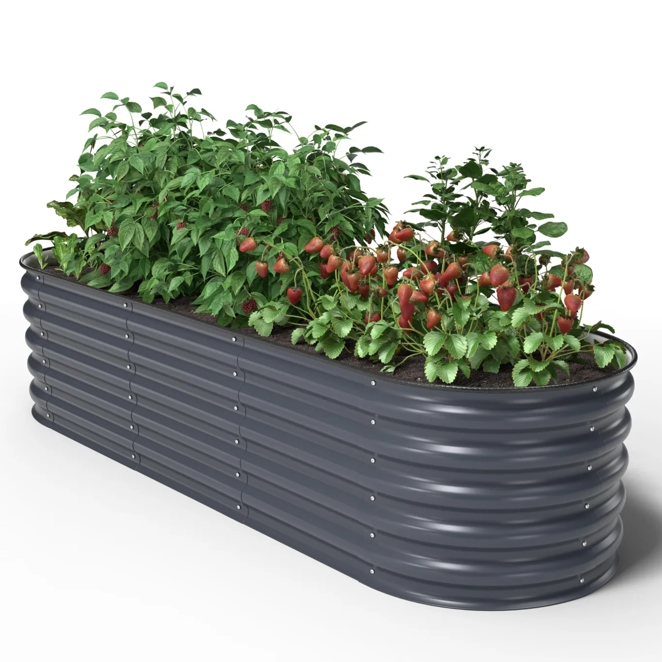 UNIGARDIA Hochbeet aus Metall 200x60x43 cm - Modulares 6-in-1 Hochbeete-Kit - Rostfreie Hochbeete für Garten aus Premium Zn-Al-Mg Stahl - Min. 20 Jahre Lebensdauer - 43 cm Hoch Gemüsebeet, Anthrazit - Bild 1