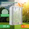 Ohuhu Gewächshaus klein Premium Foliengewächshaus Tomatengewächshaus für Balkon, Tomatenhaus Treibhaus Gewächshaus Balkon überwinterungszelt für Pflanzen, Stabil Winterfest Weiß 100x50x152 cm - Thumbnail 4