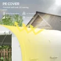 Outsunny Garten-Gewächshaus, 6 m², 3 x 2 m, mit 1 Tür + 2 aufrollbaren Seitenwänden mit Reißverschluss, 6 Fenster, verzinkter Stahl, Polyethylen, hohe Dichte, 140 g/m², UV-Schutz, Weiß - Thumbnail 3
