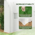 Outsunny Garten-Gewächshaus, 6 m², 3 x 2 m, mit 1 Tür + 2 aufrollbaren Seitenwänden mit Reißverschluss, 6 Fenster, verzinkter Stahl, Polyethylen, hohe Dichte, 140 g/m², UV-Schutz, Weiß - Thumbnail 6