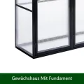 Aluminium Anlehngewächshaus Beistell Tomatengewächshaus klein Gewächshaus Dreitürig Treibhaus 190x55X180 cm schwarz - Thumbnail 8