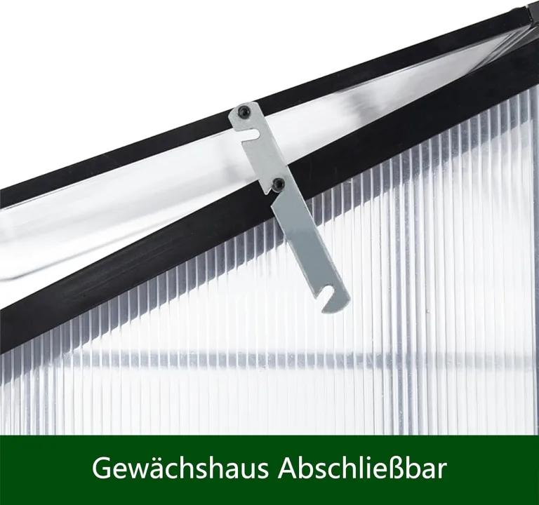 Aluminium Anlehngewächshaus Beistell Tomatengewächshaus klein Gewächshaus Doppeltür Treibhaus 140x55X130 cm schwarz – Bild 7