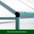 Aluminium Anlehngewächshaus Beistell Tomatengewächshaus klein Gewächshaus Dreitürig Treibhaus Ohne Rückwand 182x122X195 cm grün - Thumbnail 6