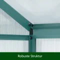 Aluminium Anlehngewächshaus Beistell Tomatengewächshaus klein Gewächshaus Dreitürig Treibhaus Ohne Rückwand 182x122X195 cm grün - Thumbnail 7