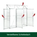 Aluminium Anlehngewächshaus Beistell Tomatengewächshaus klein Gewächshaus Dreitürig Treibhaus 190x52x182 cm Silber - Thumbnail 7