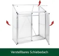 Aluminium Anlehngewächshaus Beistell Tomatengewächshaus klein Gewächshaus Dreitürig Treibhaus 140x52x130 cm Silber - Thumbnail 8