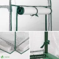 VOUNOT® Gewächshaus Foliengewächshaus, 4 Etagen Treibhaus Gartenhäuschen für Balkon mit 4 Regalebenen, Tomatenhaus Tomatengewächshaus, Weiß 69x49x160cm - Thumbnail 6