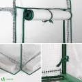 VOUNOT® Gewächshaus Foliengewächshaus, 5 Etagen Treibhaus Gartenhäuschen für Balkon mit 5 Regalebenen, Tomatenhaus Tomatengewächshaus, Weiß 69x49x193cm - Thumbnail 5