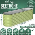 HOFGARTEN Hochbeet Metall 200x60x60 cm - Hochwertiges Gartenbeet aus Zn-Al-Mg Stahl - wetterfest & rostgeschützt - Modularer 6-in-1 Bausatz QuickGrow Plus (Salbei) - Thumbnail 2