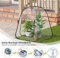 WOLTU Pop-up Mini-Gewächshaus, aus wasserdichtem PVC-Material, Feuchtigkeit im Sommer und Wärme im Winter aufrechterhalten, innen und außen verwendbar, 70 x 70 x 80 cm, transparent - Thumbnail 3