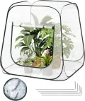 WOLTU Pop-up Mini-Gewächshaus, aus wasserdichtem PVC-Material, Feuchtigkeit im Sommer und Wärme im Winter aufrechterhalten, innen und außen verwendbar, 100 x 100 x 97 cm, transparent - Thumbnail 1